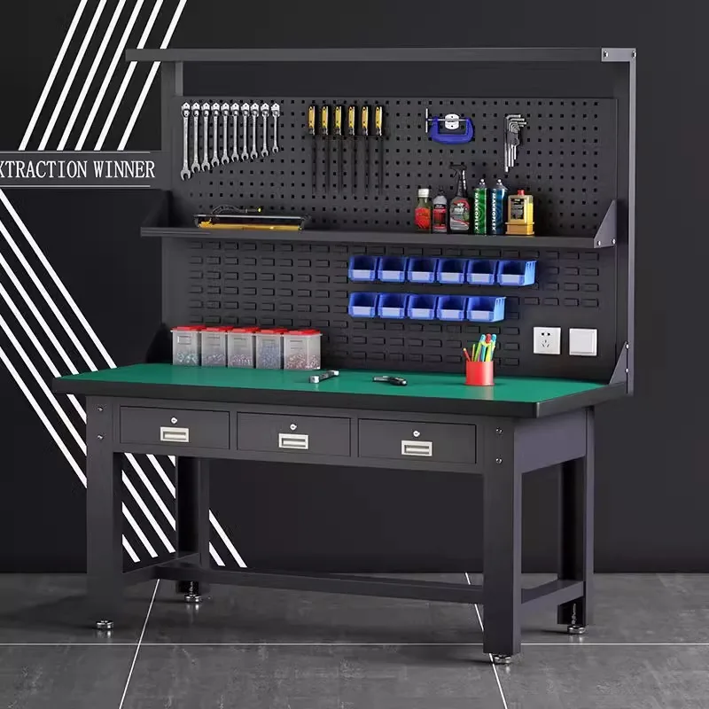 

Heavy duty workbench Anti-static maintenance workbench Stainless steel desktop workshop work Inspection bench with drawer hangin