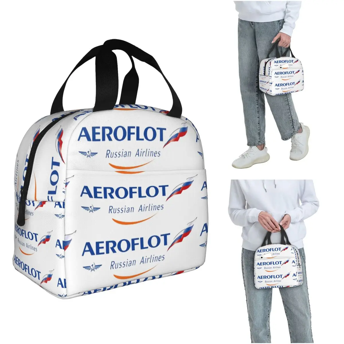 

Aeroflot Aviation Russe Pilote Aerospace Aviateur Insulated Lunch Bag for Women Children Food Boxes Thermal Lunch Box Tote