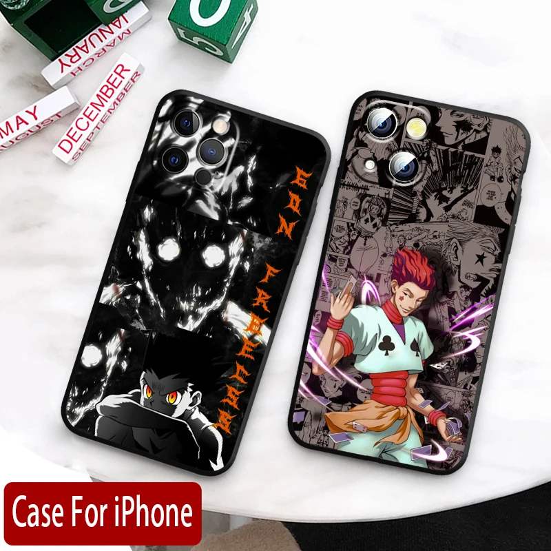 Anime HUNTER Kurapika Apple iPhone Case For 15 14 13 12 11 Mini XS XR X 6S 6 Pro Max Plus Black Soft Cover