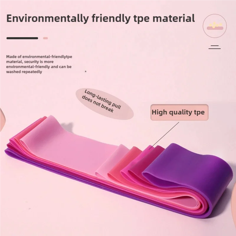 مجموعة من 5 أربطة الغنيمة الوردية للمصاعد والتنغيم - حلقات مرنة غير قابلة للانزلاق لصالة الألعاب الرياضية المنزلية والسفر - متضمنة دليل التمرين