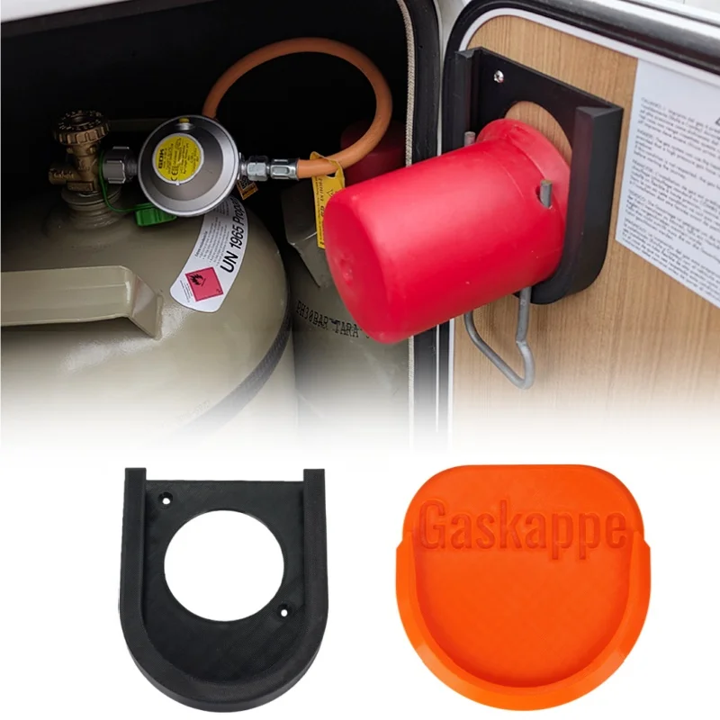 

RV Propane Gas Cap Holder Mount Wall-Mounted Organizer & Heavy-Duty Gas Tank Cap Bracket With Screws For RVs Campers Trailers