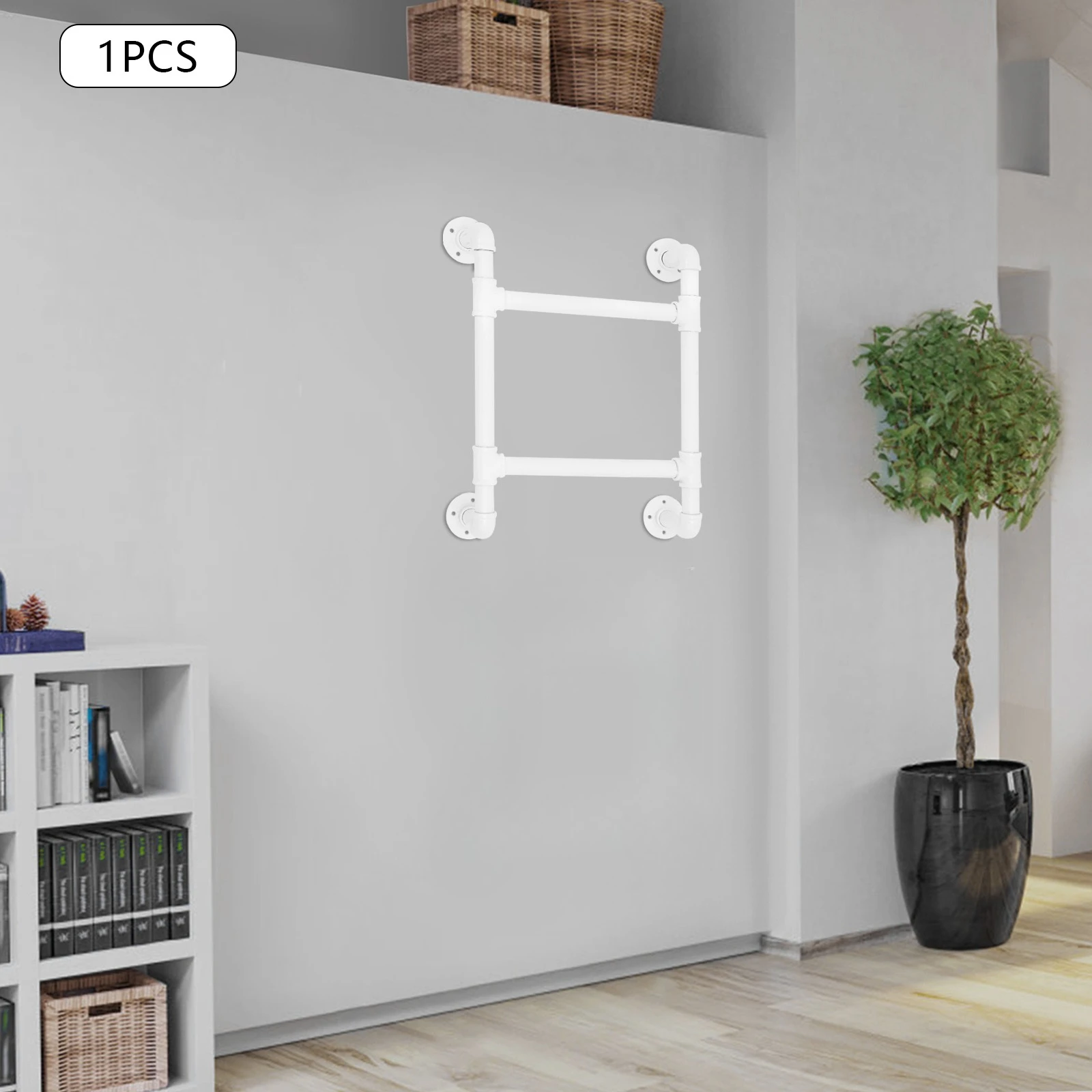 

White, 2-Step Wall-mounted Ladder, 58 cm Length Ladder, 9.84 in Step Spacing, for Bunk Beds, RVs, Lofts, Flats, Kitchens, Home