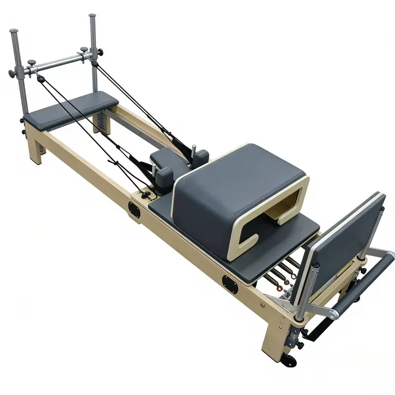 YTYINFactory Direct High Grade Solid Wood Maple Pilates Reformer High Weight Capacity For Gym Fitness Full Body Low Impact Worko
