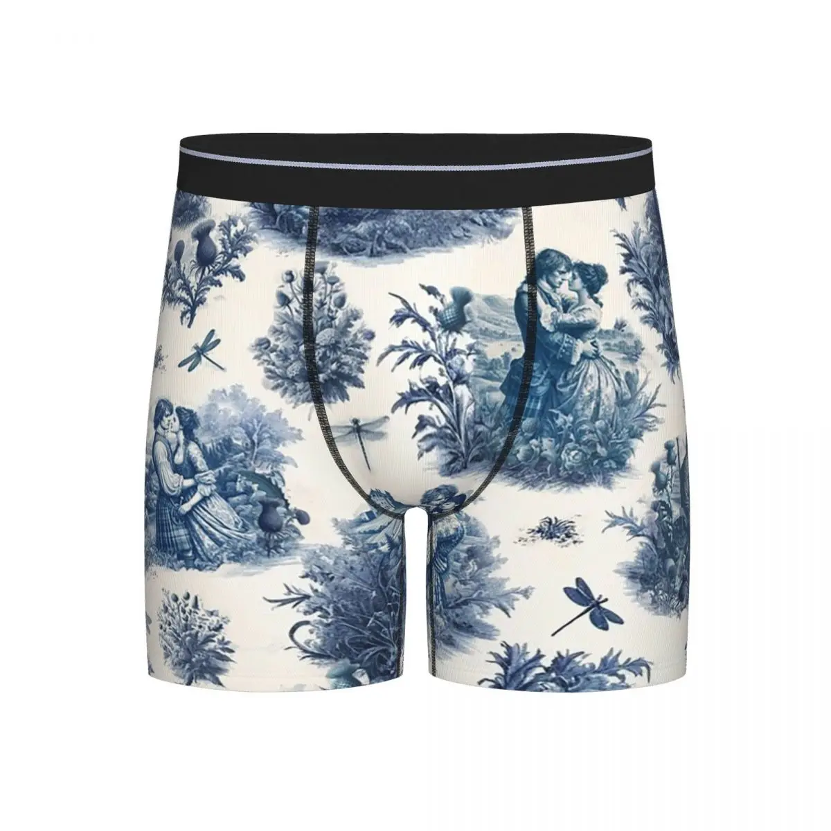 

Long Boxer Underpants Shorts Outlander Toile De Jouy Panties Male Soft Underwear for Homme Man Boyfriend Gifts