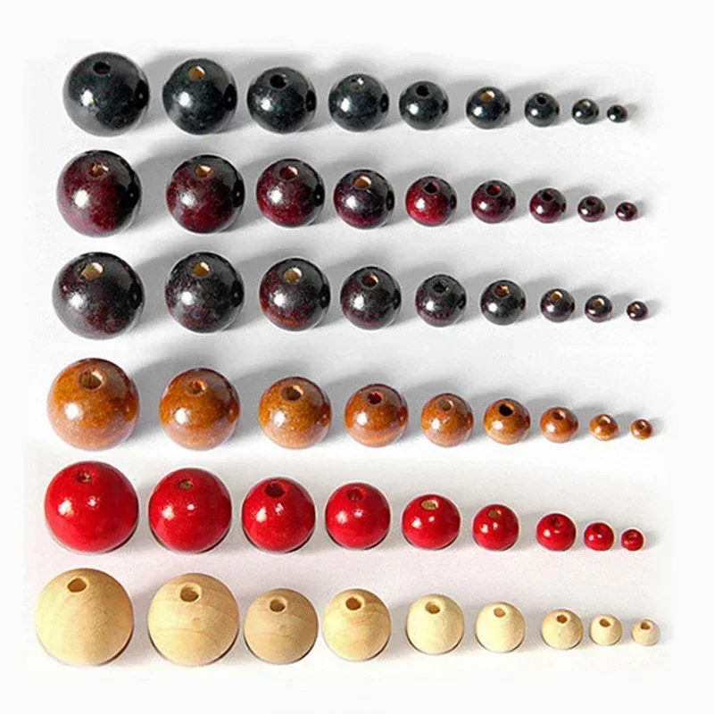 4mm 300-2000pcs Natural Wooden Beads Round Spacer Wooden Lead-Free Balls Charms Diy For Jewelry Making Handmade Accessories