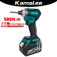 Kamolee 588Nm Cordless Electric Impact Brushless Wrench 5 Speed Screwdriver Power Tool 1/4\