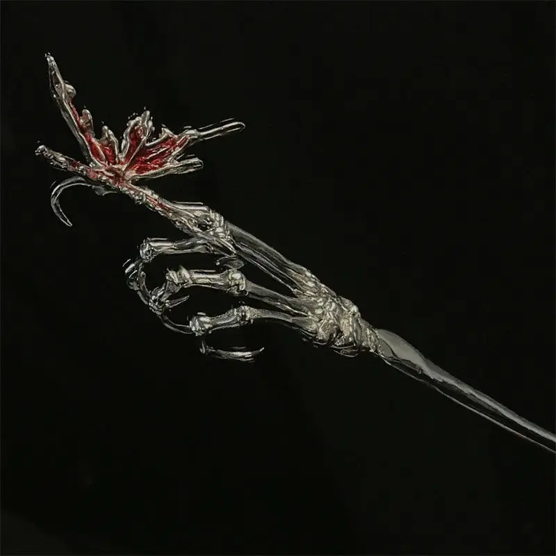 دبوس شعر على شكل عظمة اليد على شكل فراشة داكنة، مجوهرات كنز على الطراز القوطي الفريد، إكسسوار شعر بديل للنساء هدية