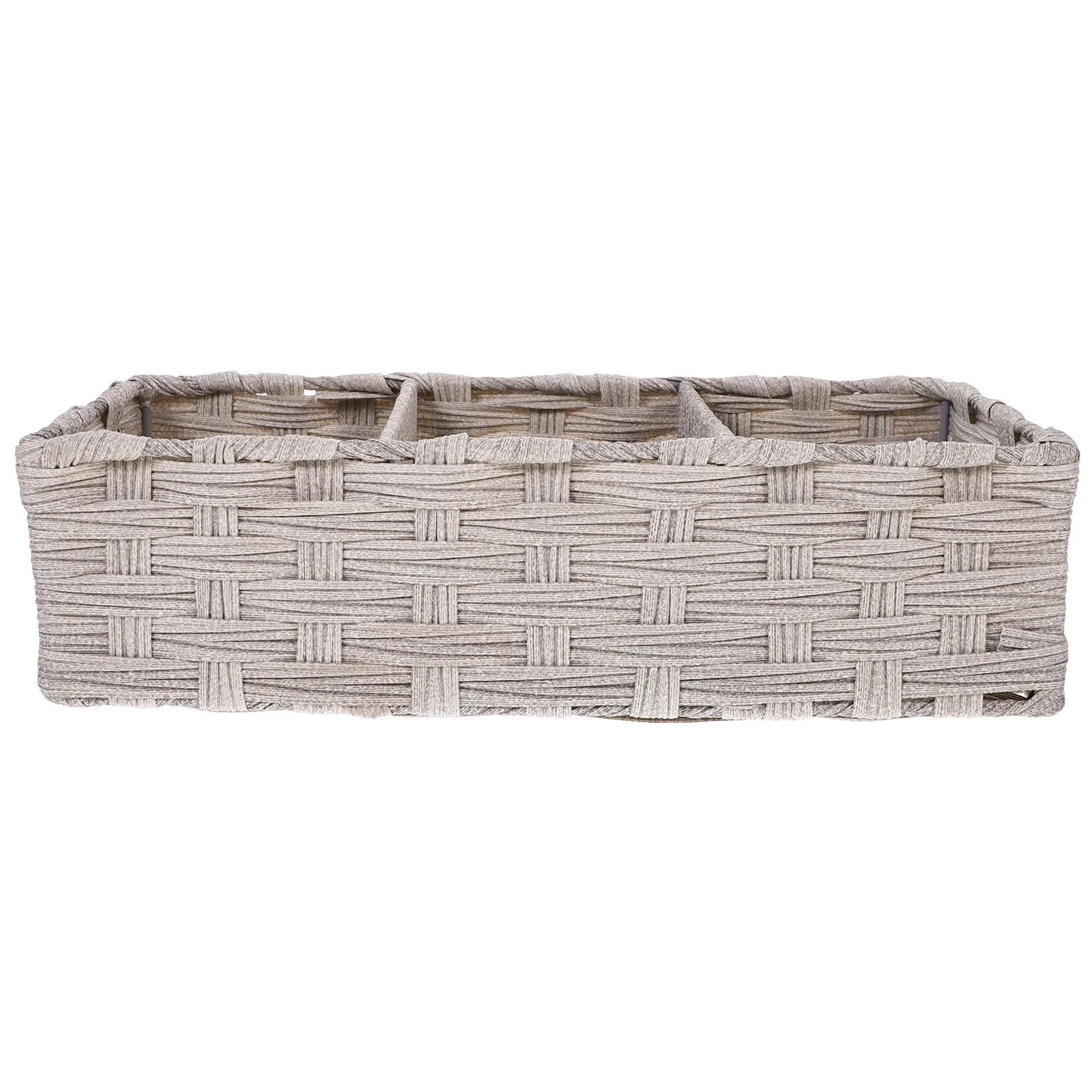 

Desktop Storage Box Sundries Rectangular Basket Container Bins for Shelves Cattail Grass Organiser