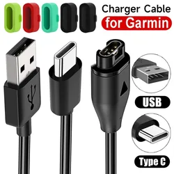 For Garmin Fenix 8 7 5X 6S Pro USB C Charger Cable Type C Fast Charging Cord for Garmin Fenix Dust Plugs Smartwatch Accessories