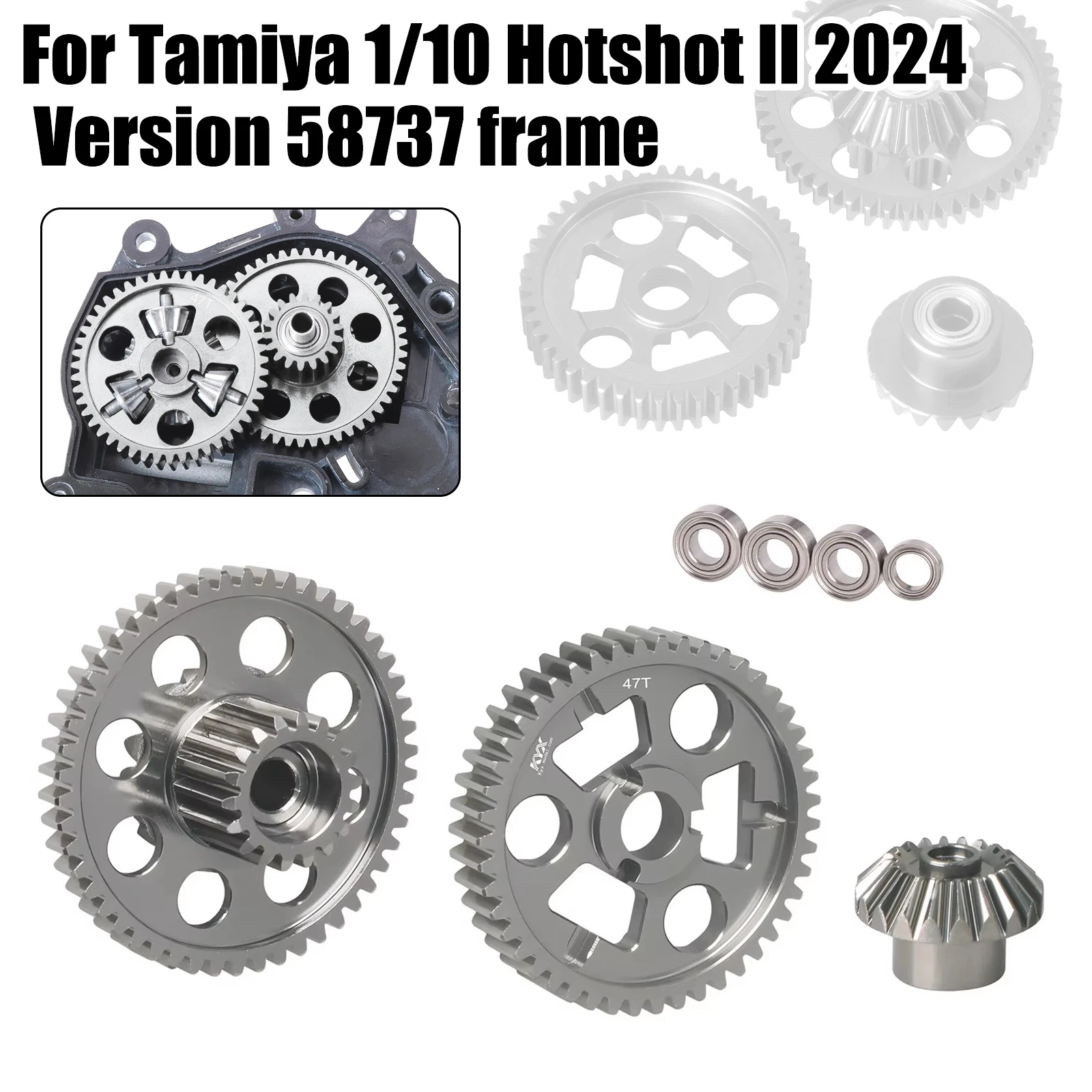 

RC Metal Gear Rear Gearbox Gear For Tamiya 1/10 Hotshot II 2024 4WD RC