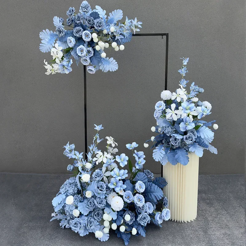 الزهور الاصطناعية الزفاف الديكور شنقا زهرة صف خلفية قوس ديكور الطريق الرصاص كرة زهرية ترتيب خلفية الأزهار #2