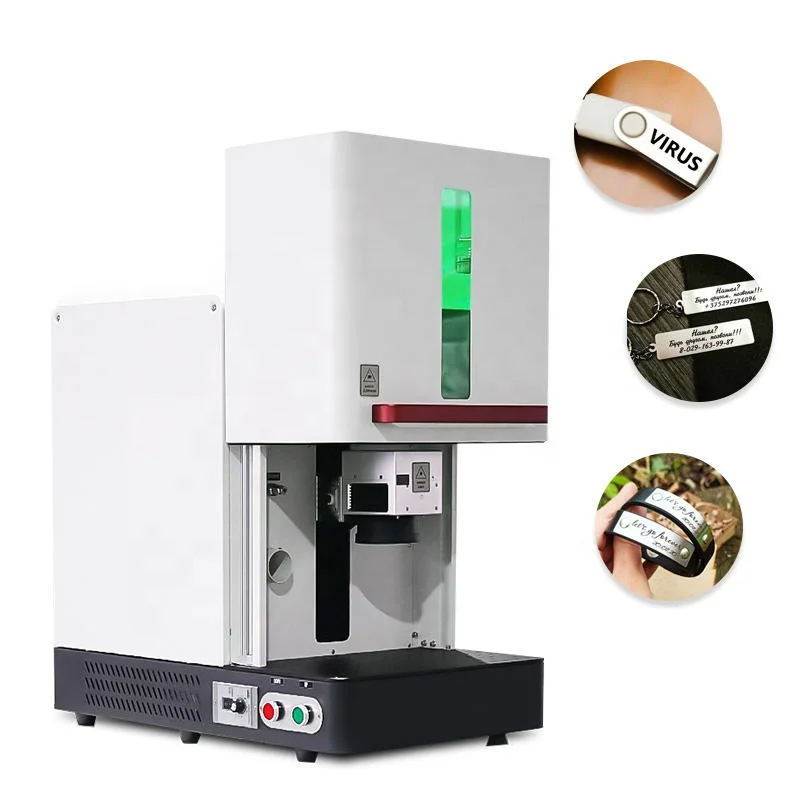 

Closed Cover Portable Jpt 20W 30W 50W Metal Jewelry Sliver Gold Dog Tag Aluminum Engraving Fiber Laser Marking Machines