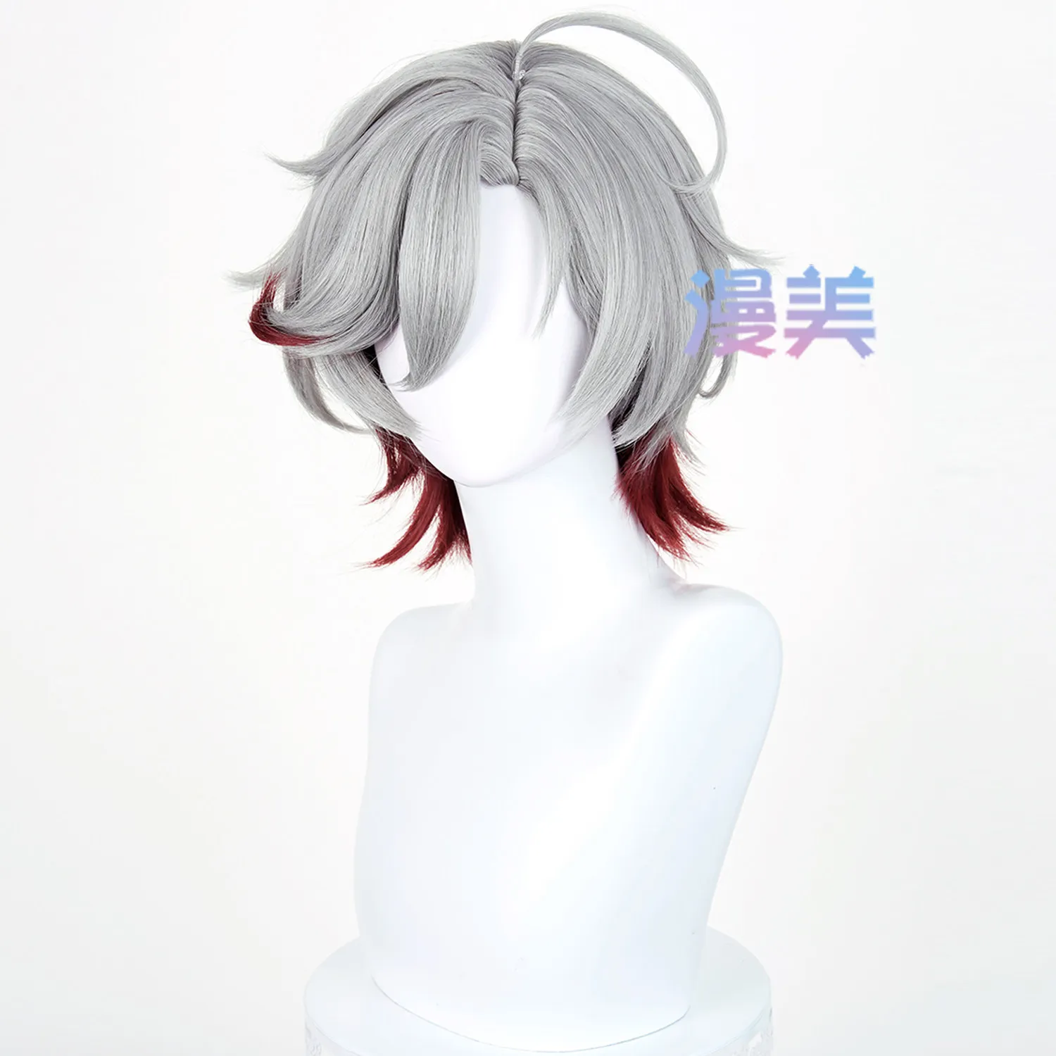 Game Genshin Impact Illuga Cosplay Wig Silver-gray Short Hair Lightkeepers Nod-Krai For Women Men Halloween Carnival Party Props