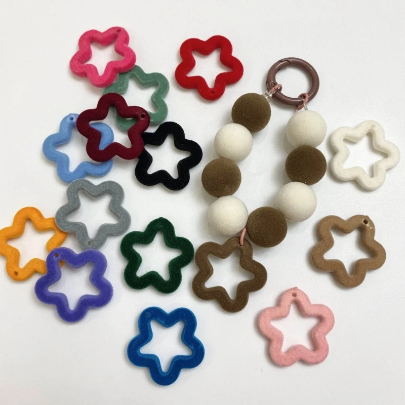 10Pcs/pack Hollow Five-Pointed Star Acrylic Beads Mixed DIY Beaded Necklace Bracelets Jewelry Material Accessories