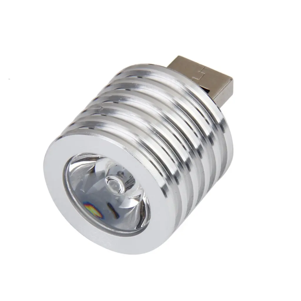 Aluminum 3W USB LED Lamp Socket Spotlight Flashlight White Light