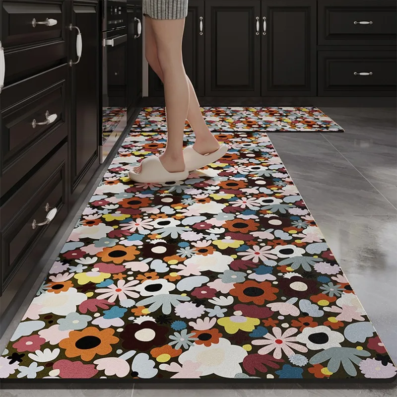 Absorbent Non-slip Floor Mat, Long Kitchen Rug, Home Decoration, Water-Absorbent Area Rugs, Diatom Mud