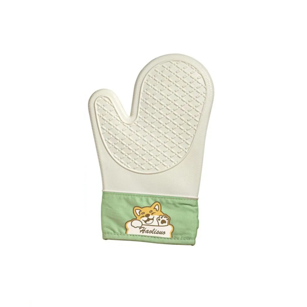 

2pcs Thickened Silicone Heat Insulation Gloves Non-Slip Cotton High Temperature Gloves Heat Resistant Baking Mitts BBQ