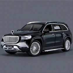 1:24 Alloy Car Model Sound And Light Pull Back Toy Car Suv Off-Road Vehicle Boy Collection Decoration for Benz Maybach Gls600