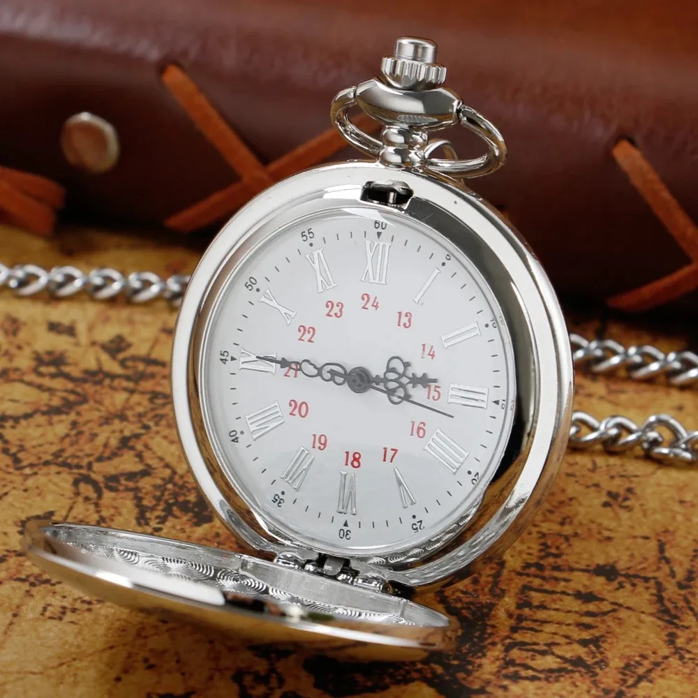 Silver Pocket Watch Engraved Pocket Watch To My Son I Love You Gifts from Mom Dad For Christmas Birthday Quartz Watches Men