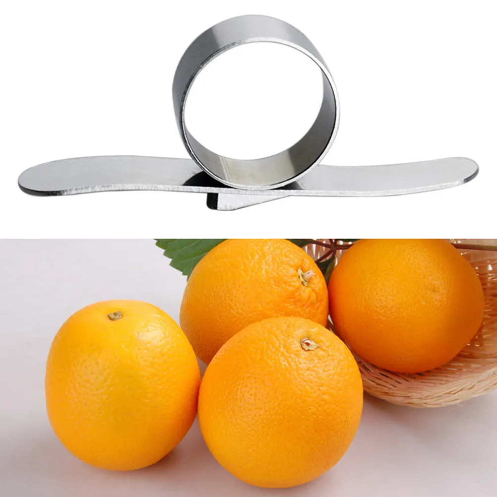 

Orange Peeler Ring Stainless Steel Smooth Surface Easy Remove Peelings for Oranges Lemons Grapefruit Citrus Fruit