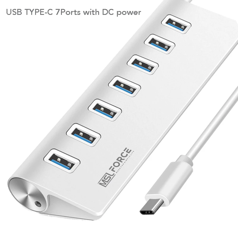 MSL USB C HUB 4 7USB Typ C Zu USB 3,0 Hub Splitter CF Kartenleser Für MacBook Pro iPad pro Samsung Galaxy Note10 S10 USB 2,0 Hub