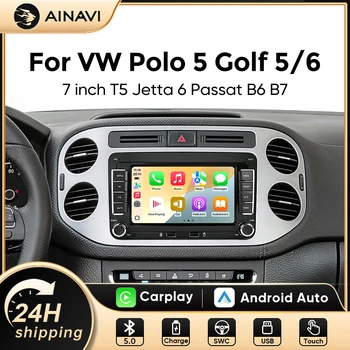 Radio de coche AINAVI de 7 pulgadas para VW Volkswagen Skoda Octavia Golf 5 6 Touran Passat B6 B7 Polo Jetta Bora Android Multimedia Carplay 1