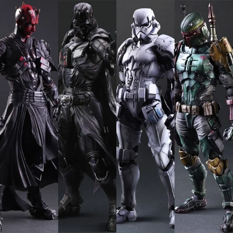 Figuras de Acción Coleccionables de 28 cm de Play Arts Kai, Guerrero Interestelar de Ciencia Ficción, Boba Fett, Stormtrooper, Darth Vader, Juguete Modelo Coleccionable, Regalo para Fanáticos