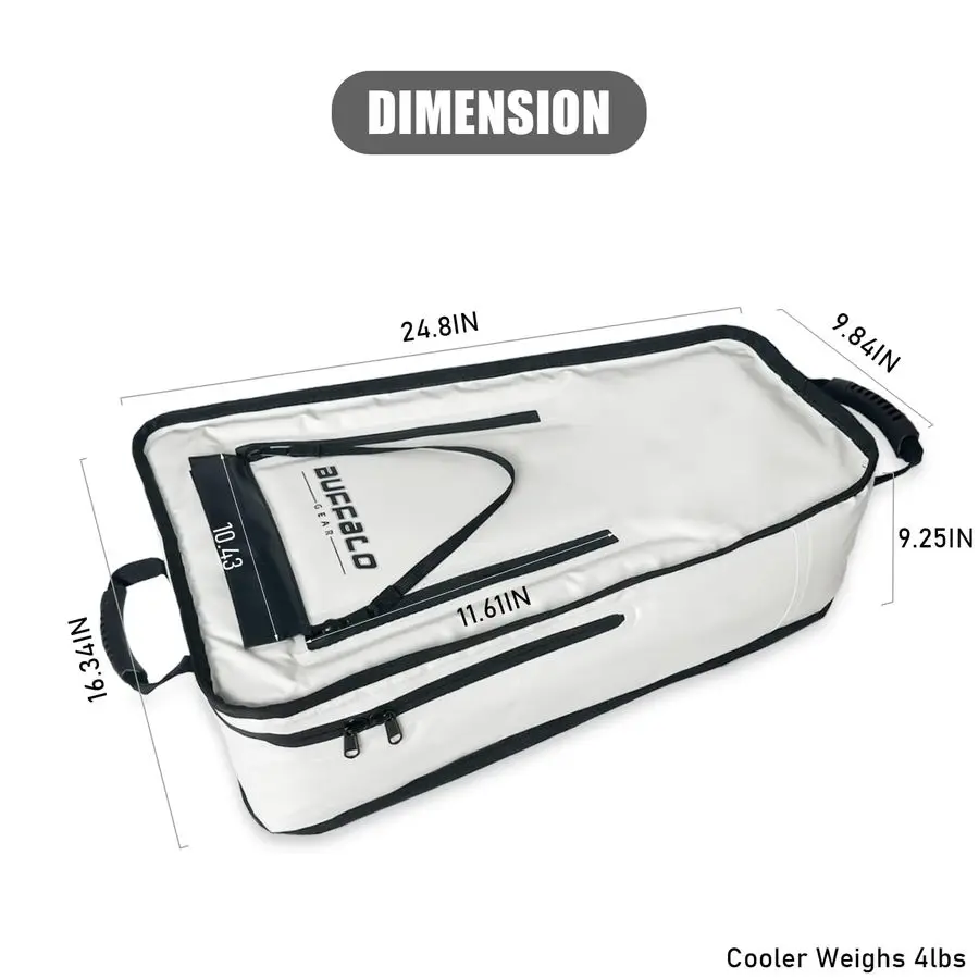 حقيبة تبريد سمك كاياك جير، مبرد كاياك محمول مقاس 25 بوصة لالتقاط الأسماك، أكياس صيد كاياك مقاومة للتسرب مع حزام كتف #6