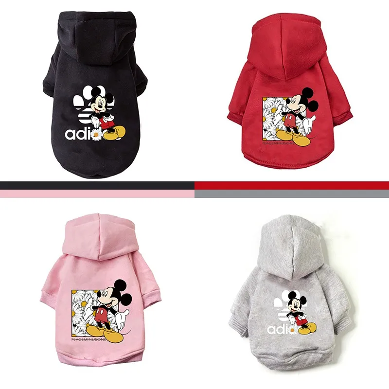 Disney Mickey Mouse Dog Clothes Winter Dog Coat Sweater for Small Medium Dog Chihuahua Yorkshire Pet Sweater Hoodie Clothing