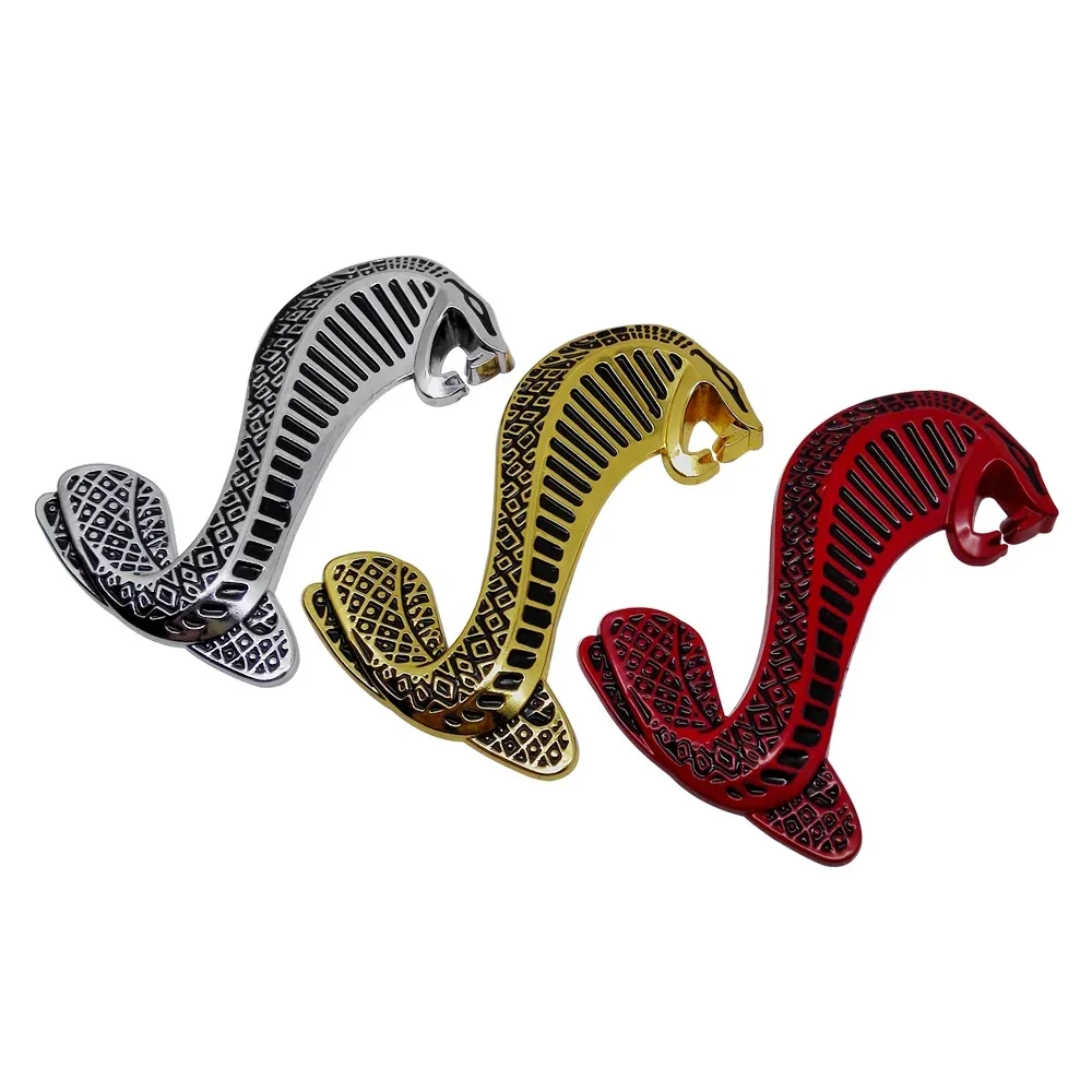 Car Styling Sticker for Cobra Mustang V6 GT Shelby GT Fiesta Focus Metal Snake Emblem Badge Refitting  Exterior Accessories