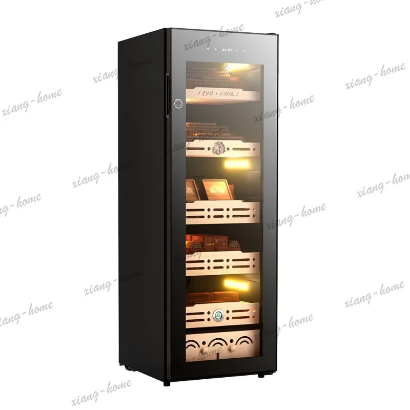 YJ cigar cabinet wifi fingerprint lock constant temperature and humidity belt compressor net ammonia cedar wood large capacity