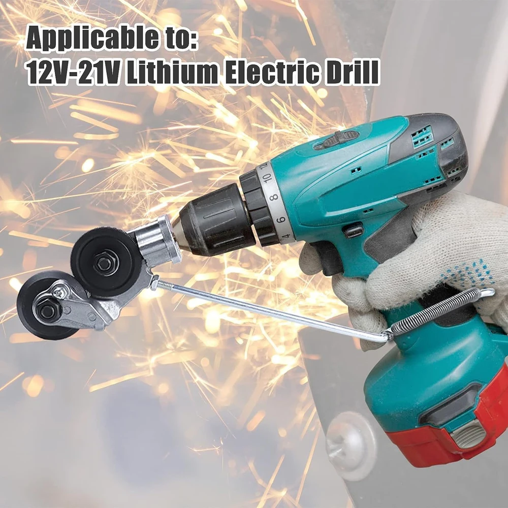 Imagem -06 - Metal Elétrico Nibbler Broca Anexo com Adaptador Folha Faça Você Mesmo Metal Cutter Corte de Cobre