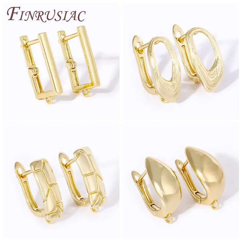 Descobertas de luminárias de brinco banhadas a ouro 18K para DIY, fixadores de fios de orelha Shvenzy de latão, ganchos de brinco, suprimentos de fabricação de brincos DIY