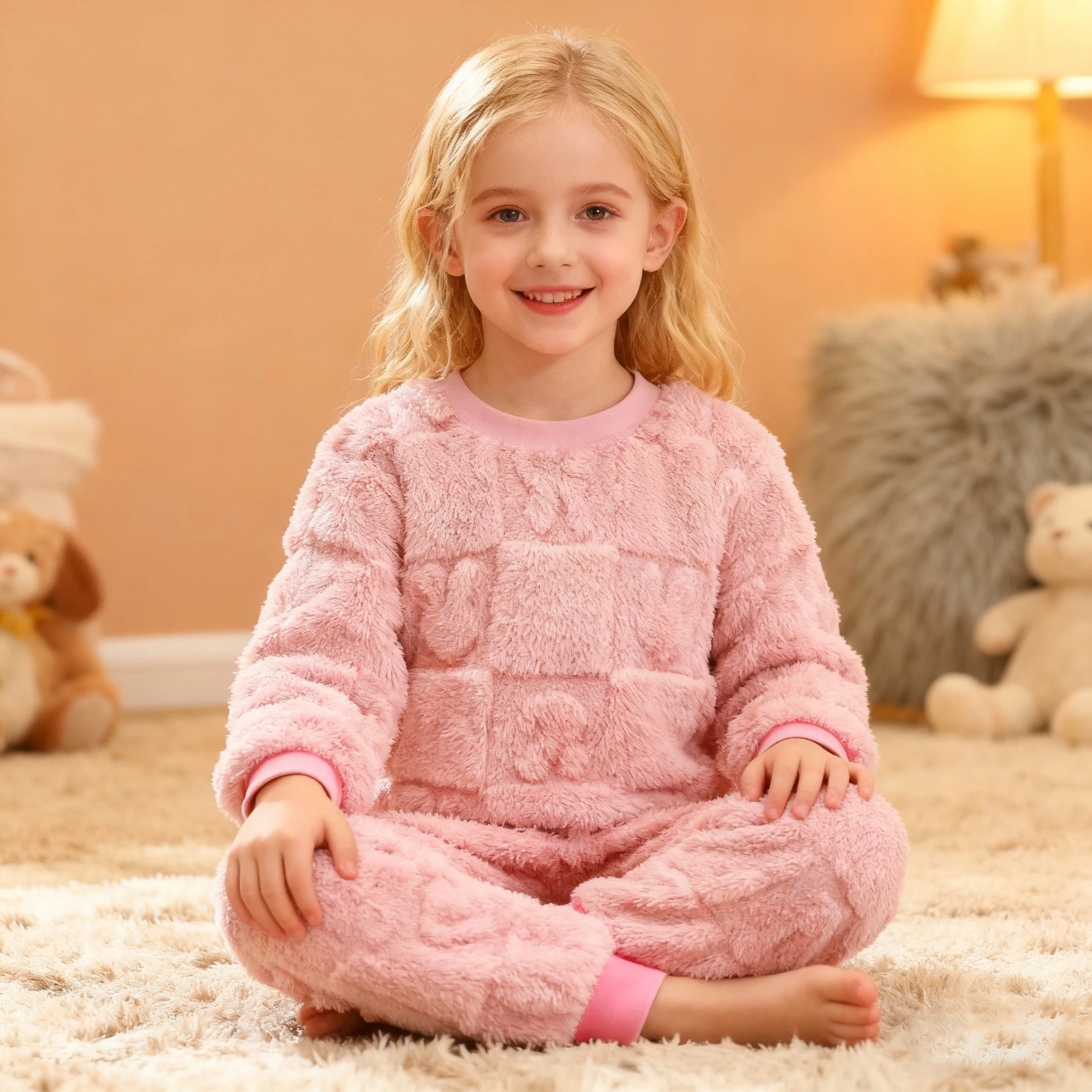Baby Warm Children Pajamas Autumn Winter Flannel Girls Home Wear Set Boys Long-Sleeved Pullover Sleepwear Boys 2Pcs Outfits
