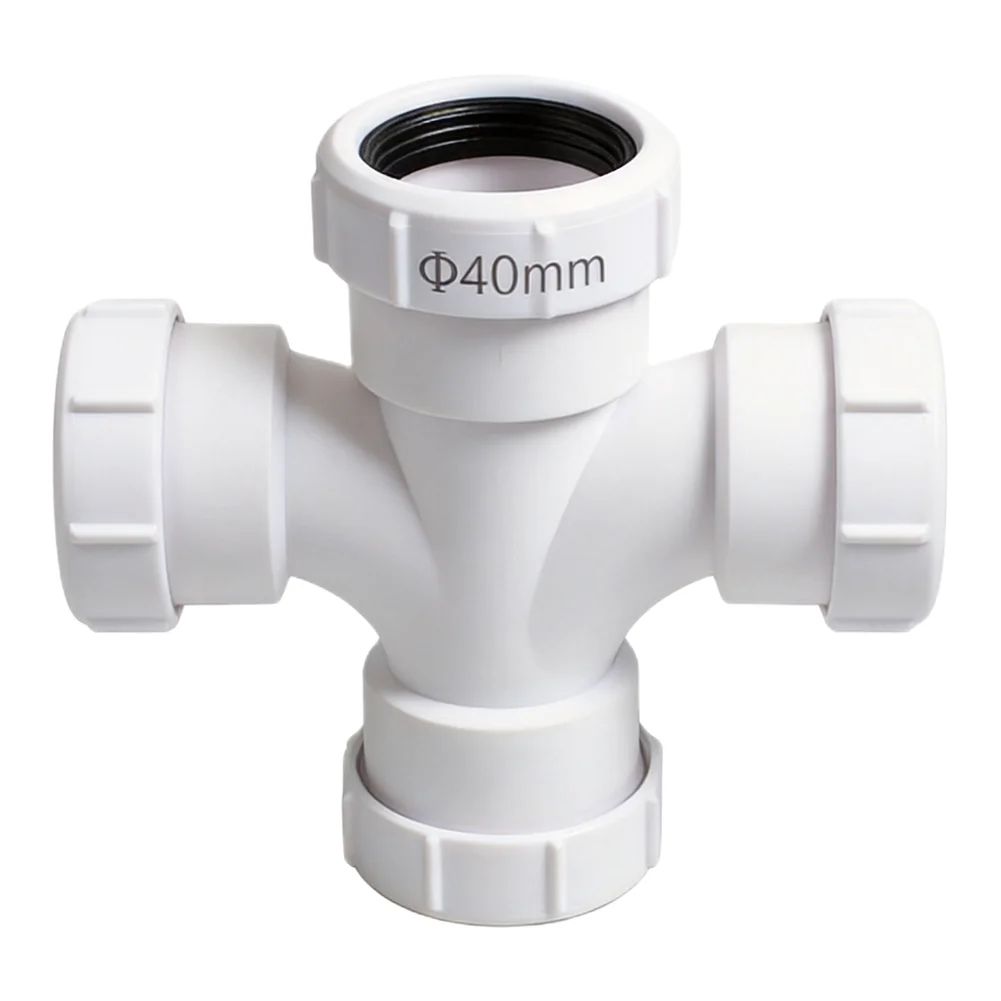 40mm Plastic Tee Connector for Drainage Applications PVC Three Way Fitting Leakproof Gasket Design Slide On Fit