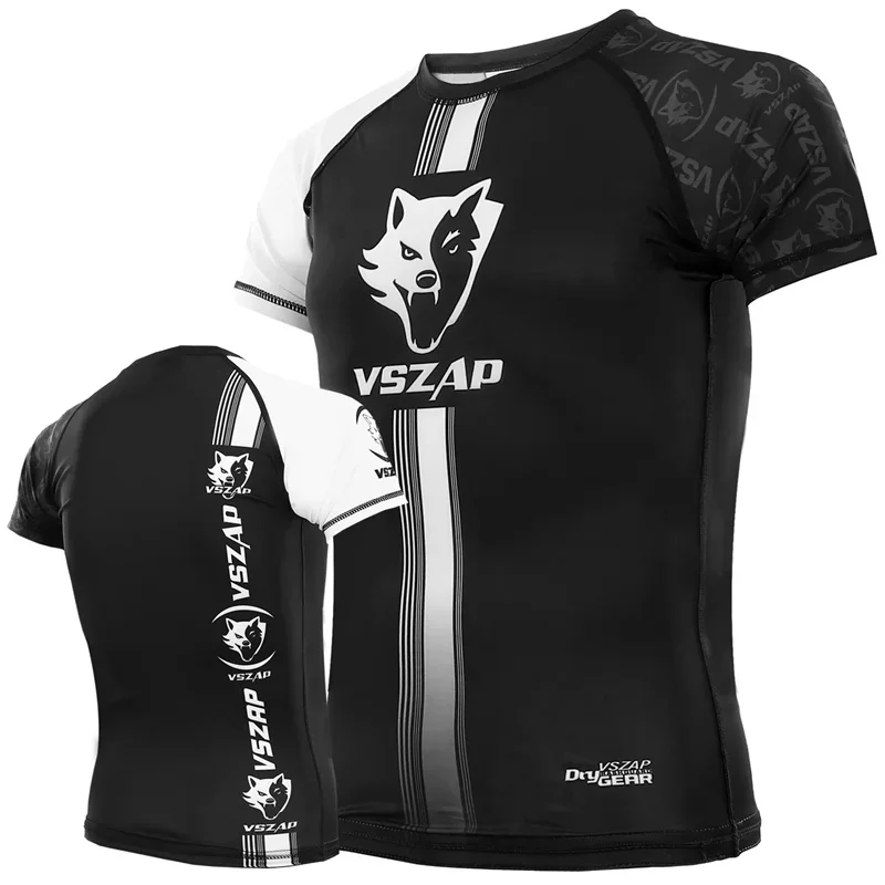 Herren Muay Thai Sport Lockeres Kurzarm-Rundhals-T-Shirt Lässiges Outdoor-Laufshirt Modische Fitnesskleidung Top Sommer – Detail 6