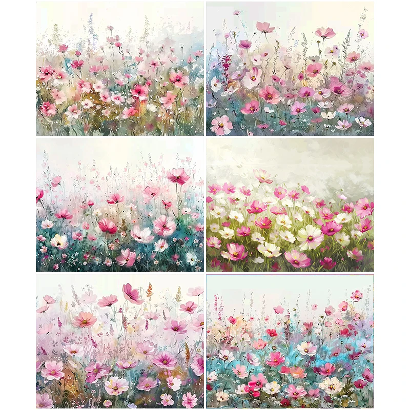 Painting By Numbers Beautiful Wild Flowers Acrylic Paint Canvas Dropshipping Portrait Family Children Photo Christmas gifts