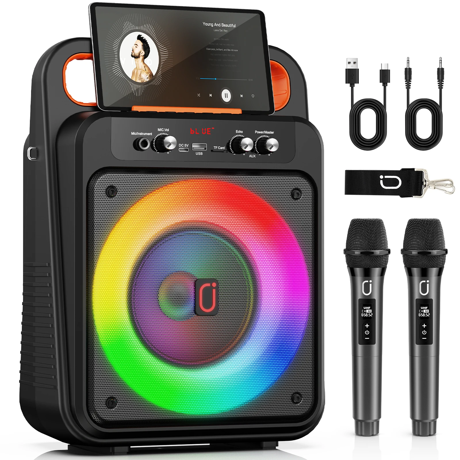 ΠΠ°ΡΠ°ΠΎΠΊΠ΅-ΠΌΠ°ΡΠΈΠ½Π° Ρ Π΄Π²ΡΠΌΡ Π±Π΅ΡΠΏΡΠΎΠ²ΠΎΠ΄Π½ΡΠΌΠΈ ΠΌΠΈΠΊΡΠΎΡΠΎΠ½Π°ΠΌΠΈ, Π΄ΠΈΠ½Π°ΠΌΠΈΠΊΠΎΠΌ ΡΠΈΡΡΠ΅ΠΌΡ PA ΡΠΎ ΡΠ²Π΅ΡΠΎΠ΄ΠΈΠΎΠ΄Π½ΠΎΠΉ ΠΏΠΎΠ΄ΡΠ²Π΅ΡΠΊΠΎΠΉ, ΠΏΠΎΠ΄Π΄Π΅ΡΠΆΠΊΠΎΠΉ REC/USB/AUX/TF Π΄Π»Ρ Π΄ΠΎΠΌΠ°ΡΠ½Π΅ΠΉ Π²Π΅ΡΠ΅ΡΠΈΠ½ΠΊΠΈ Π½Π° ΠΎΡΠΊΡΡΡΠΎΠΌ Π²ΠΎΠ·Π΄ΡΡ
Π΅ ΠΠ°ΡΠ°ΠΎΠΊΠ΅-ΠΌΠ°ΡΠΈΠ½Π° Ρ Π΄Π²ΡΠΌΡ Π±Π΅ΡΠΏΡΠΎΠ²ΠΎΠ΄Π½ΡΠΌΠΈ ΠΌΠΈΠΊΡΠΎΡΠΎΠ½Π°ΠΌΠΈ, Π΄ΠΈΠ½Π°ΠΌΠΈΠΊΠΎΠΌ ΡΠΈΡΡΠ΅ΠΌΡ PA ΡΠΎ ΡΠ²Π΅ΡΠΎΠ΄ΠΈΠΎΠ΄Π½ΠΎΠΉ ΠΏΠΎΠ΄ΡΠ²Π΅ΡΠΊΠΎΠΉ, ΠΏΠΎΠ΄Π΄Π΅ΡΠΆΠΊΠΎΠΉ REC/USB/AUX/TF Π΄Π»Ρ Π΄ΠΎΠΌΠ°ΡΠ½Π΅ΠΉ Π²Π΅ΡΠ΅ΡΠΈΠ½ΠΊΠΈ Π½Π° ΠΎΡΠΊΡΡΡΠΎΠΌ Π²ΠΎΠ·Π΄ΡΡ
Π΅