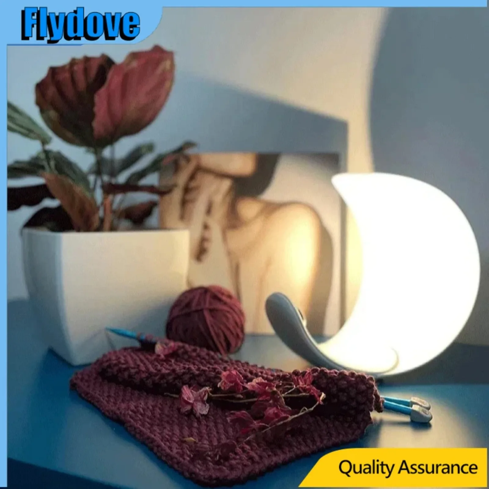 Flydove مصمم الإبداعية الشمال حليقة القمر الجدول مصباح منحني الجدول مصباح لغرفة النوم دراسة السرير الديكور LED ضوء الليل