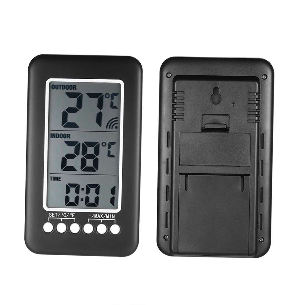 2022 LCD ℃/℉ Digital Wireless Indoor/Outdoor Thermometer Clock Temperature Meter With Transmitter