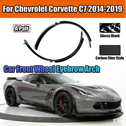 Car Front Wheel Eyebrow Arch For 2014-2019 Chevrolet Corvette C7 All Model Glossy Black Fender Accessories Body Kits A Pair
