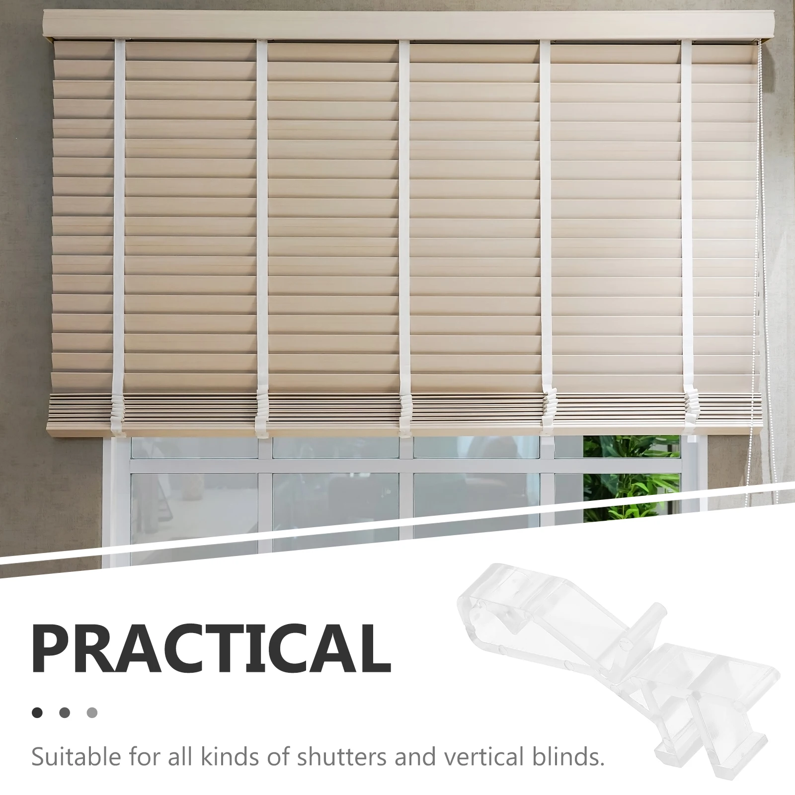 

20pcs Plastic Valance Transparent For Vertical Blinds Window Blind Clips Replacement Parts Clips For Curtains Home Office Decor