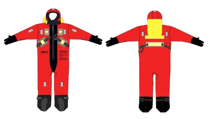 Marine Insulated Immersion Survival Suit, Type I / Type II Adult One Piece Suit with Zipper Wax, Children Immersion Garment