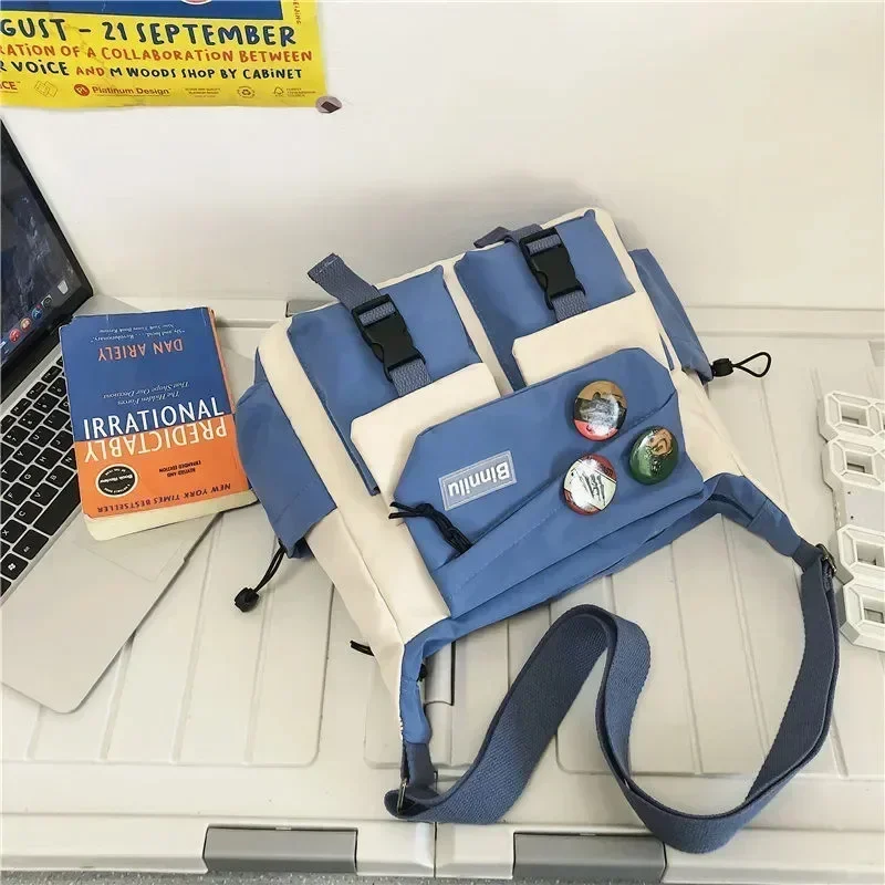 Harajuku الرجال النايلون حقائب كروسبودي للنساء حقيبة ساعي الفتيات مدرسة كتاب حقائب الشباب قماش حقائب اليد حقيبة كتف كيس Bolsas