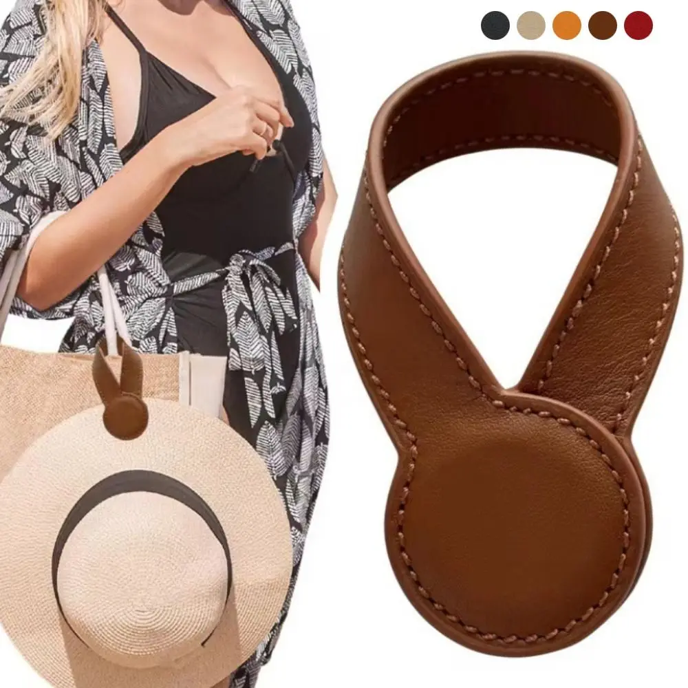 

Powerful Magnet Magnetic Hat Clip PU Leather Portable Leather Hat Holder Solid Color Hat Keeper Clip Outdoor Activities
