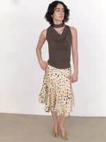 CHEERART Psychedelic Dot Summer Skirt For Women Designer Layered A Line Knee Length Ladies Skirt 2026 Fashion Trends 2