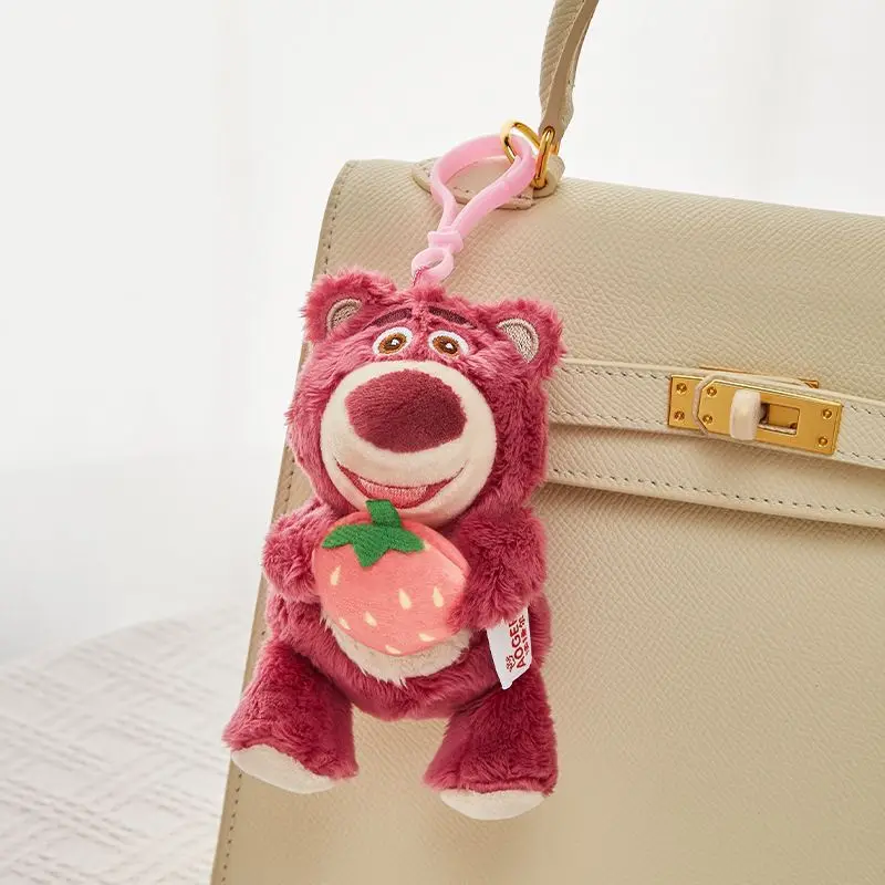 Disney perfumado Lotso Hold fruta colgante de felpa niñas niños dibujos animados oso juguetes de peluche llaveros bolsa mochila llaveros rellenos