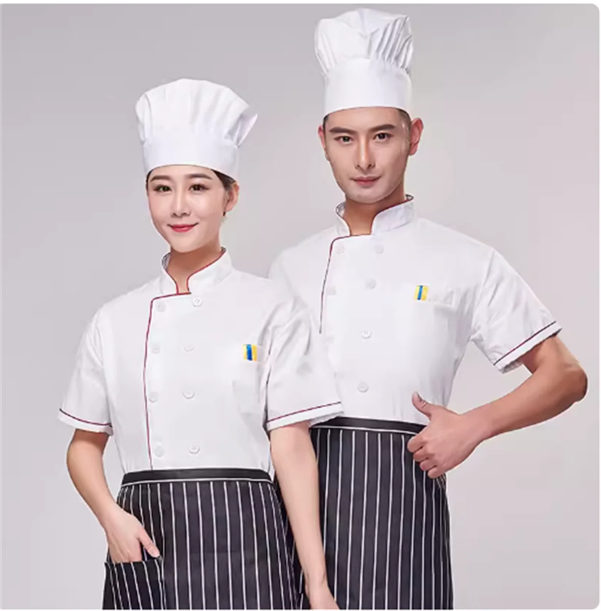 Chef-Koks Uniform Met Korte Mouwen Zomerkeuken Keuken Keuken Restaurant Chef-Kok Uniform Met Lange Mouwen