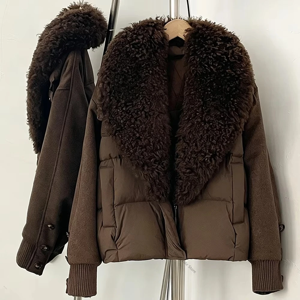 Women's New Winter Puffer Jacket Quilted Down Coat with Fur Collar Extra Warm Windproof Fur Jacket Cold Weather for Commuting