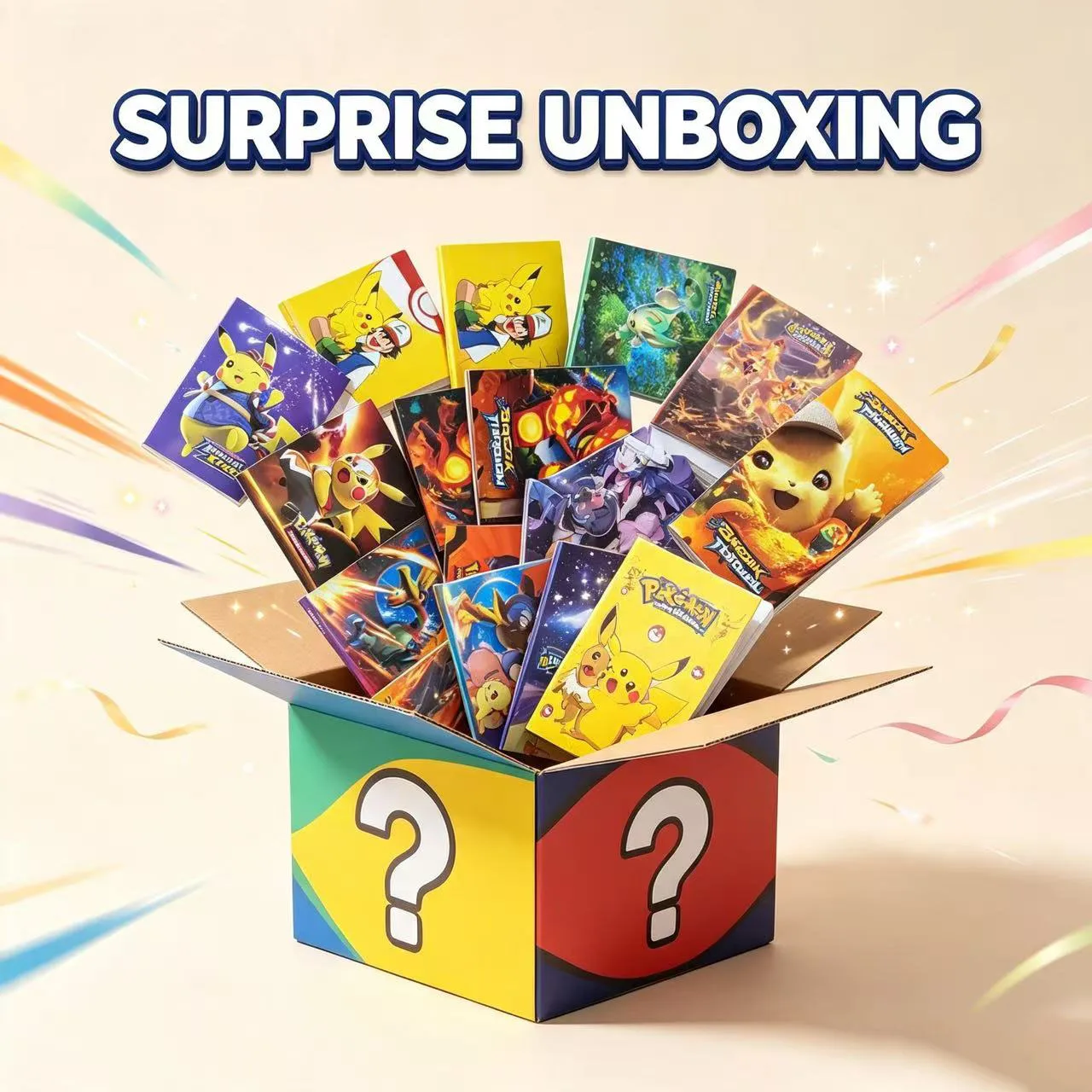 Random 1/2/5Pcs Pokémon Card Album, 4-Pocket Collector's Box, Card Album, Holds up to 240 Cards of Various Types